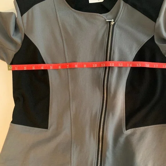 New Attitudes by Renee Gray And Black Zippered Jacket Size Large - Picture 8 of 13